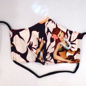 NEW TIKI UNDERGROUND FACE MASK WAHINE HULA GIRL W/ DRINK STRAW HOLE ADULT SIZE